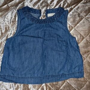 LOFT Blue Denim Tank Top
